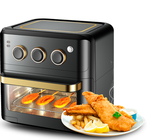 DH-802 GROSSER 15L SICHTBARER AIR FRYER OFEN TOAST BAKE ELEKTRISCHER MULTIFUNKTIONS-TOASTER OFEN